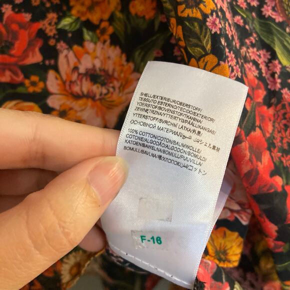 FARM Rio Women's Size XL Yellow Black Floral Vibrant Flowers Garden Blouse - Picture 7 of 14